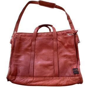 Canyon Outback Leather Goods Briefcase Laptop Bag Warm Rust Brown Orange